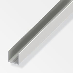 Profilo quadrato a u alfer aluminium 7.5x1mm lunghezza 1m bianco - 21442