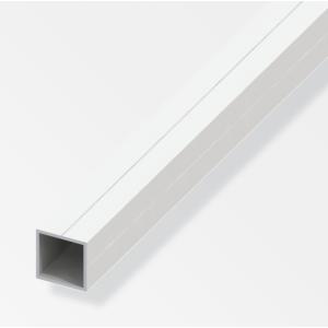 Tubo quadrato alfer aluminium 23.5x1.5mm lunghezza 1m effetto bianco - 21210