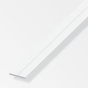 Barra piatta alfer aluminium 15.5x2mm lunghezza 1m bianco - 21846