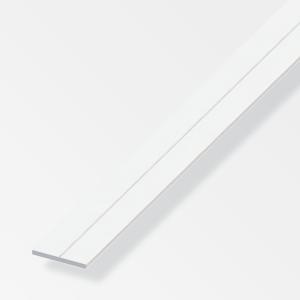 Barra piatta  aluminium 19.5x2mm lunghezza 1m bianco - 21848