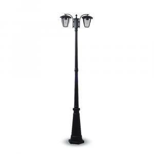 Palo alto lampada da giardino attacco 2xe27 in alluminio colore nero vt-739 7062