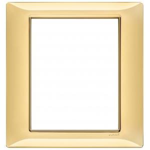 Placca  plana 8 moduli - in tecnopolimero color oro lucido 14668.24