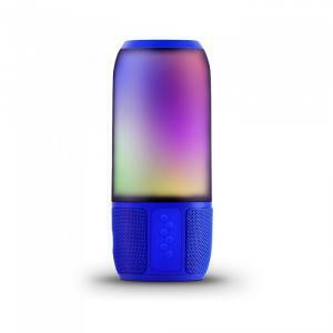 Speaker bluetooth con led rgb a batteria ricaricabile colore blu 8571