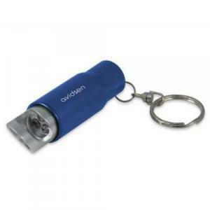 Mini torcia tascabile con porta chiavi e funzione apribottiglie colore blu 103683