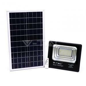 Kit pannello solare e proiettore led 35w luce naturale 4000k in alluminio colore nero vt-100w 8576