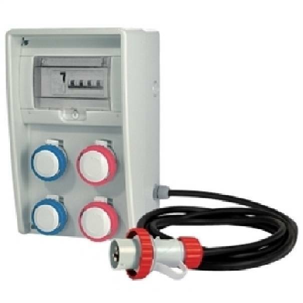 Quadro Elettrico Portatile 3 Prese CEE IP67 Con RCD E MCB – Cavo H07RN-F 2m 3G2,5mm, Per Cantieri E Camper