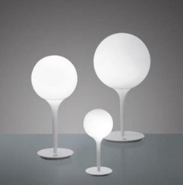 artemide artemide castore lampada da tavolo attacco piccolo e14 in zama, vetro soffiato, policarbonato colore bianco  1044110a