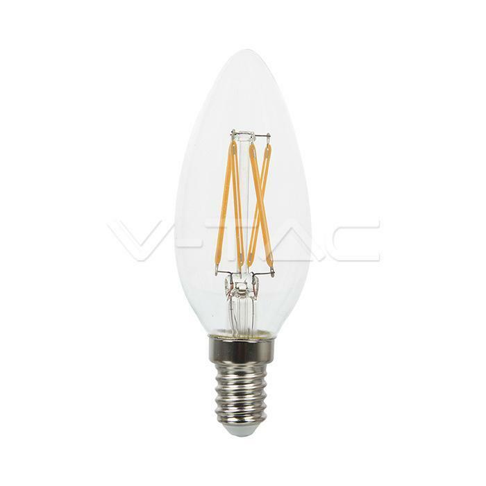 10 lampadine LED 4W a candela, attacco piccolo E14, 400 lumen, 2700K/4