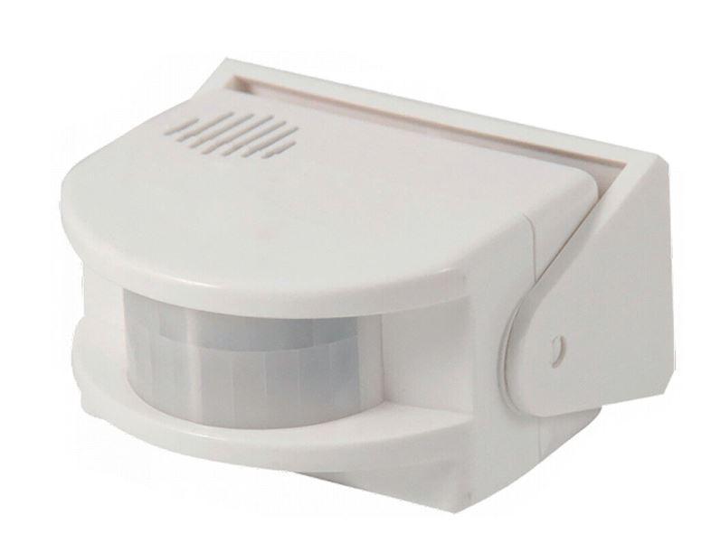 Sensore di presenza Electraline con allarme per interno portata 8 metri bianco -58413 01