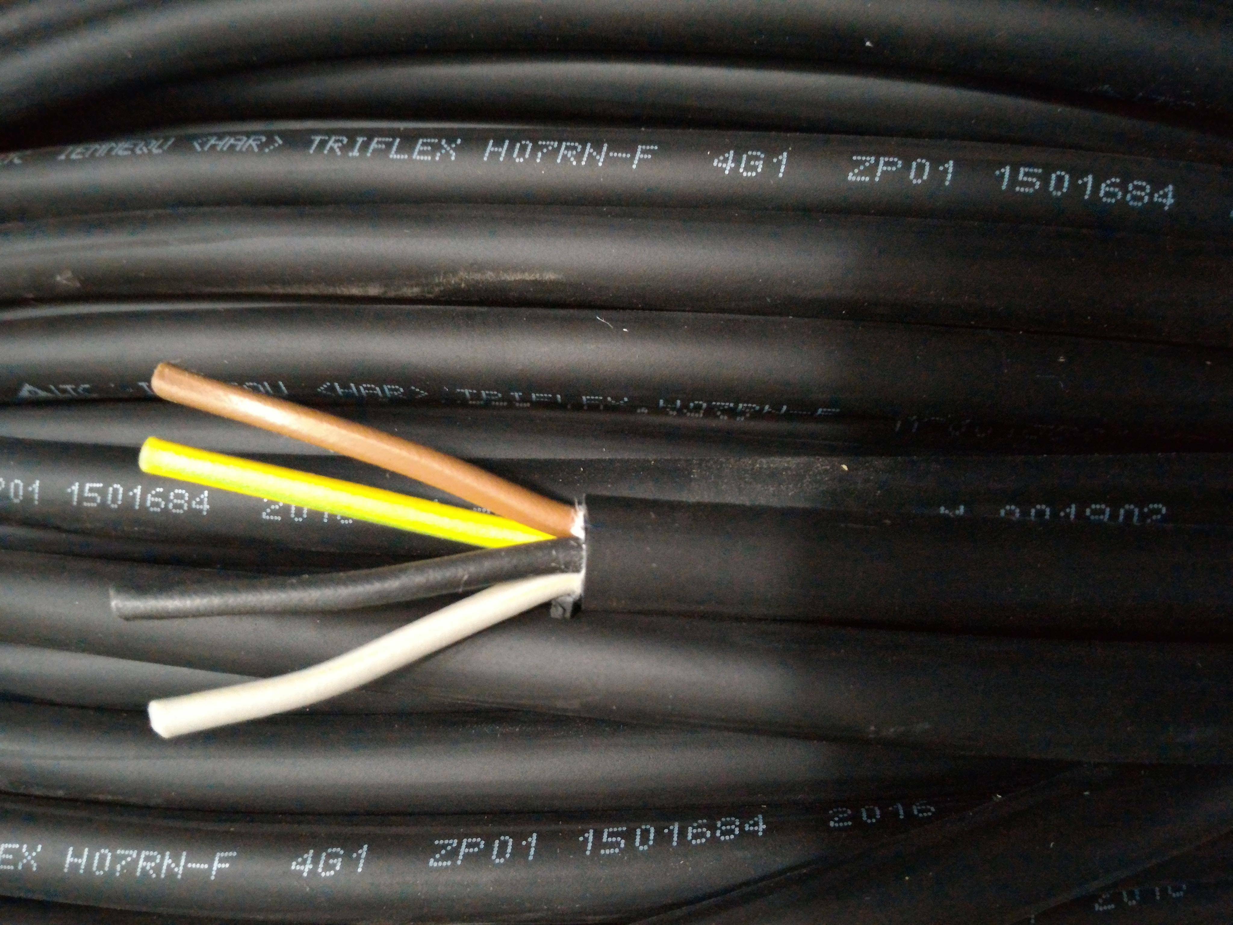cavi cavi al metro cavo neoprene multipolare h07rn-f 4 conduttori da 1mmq con giallo verde h07rnf-4gx1