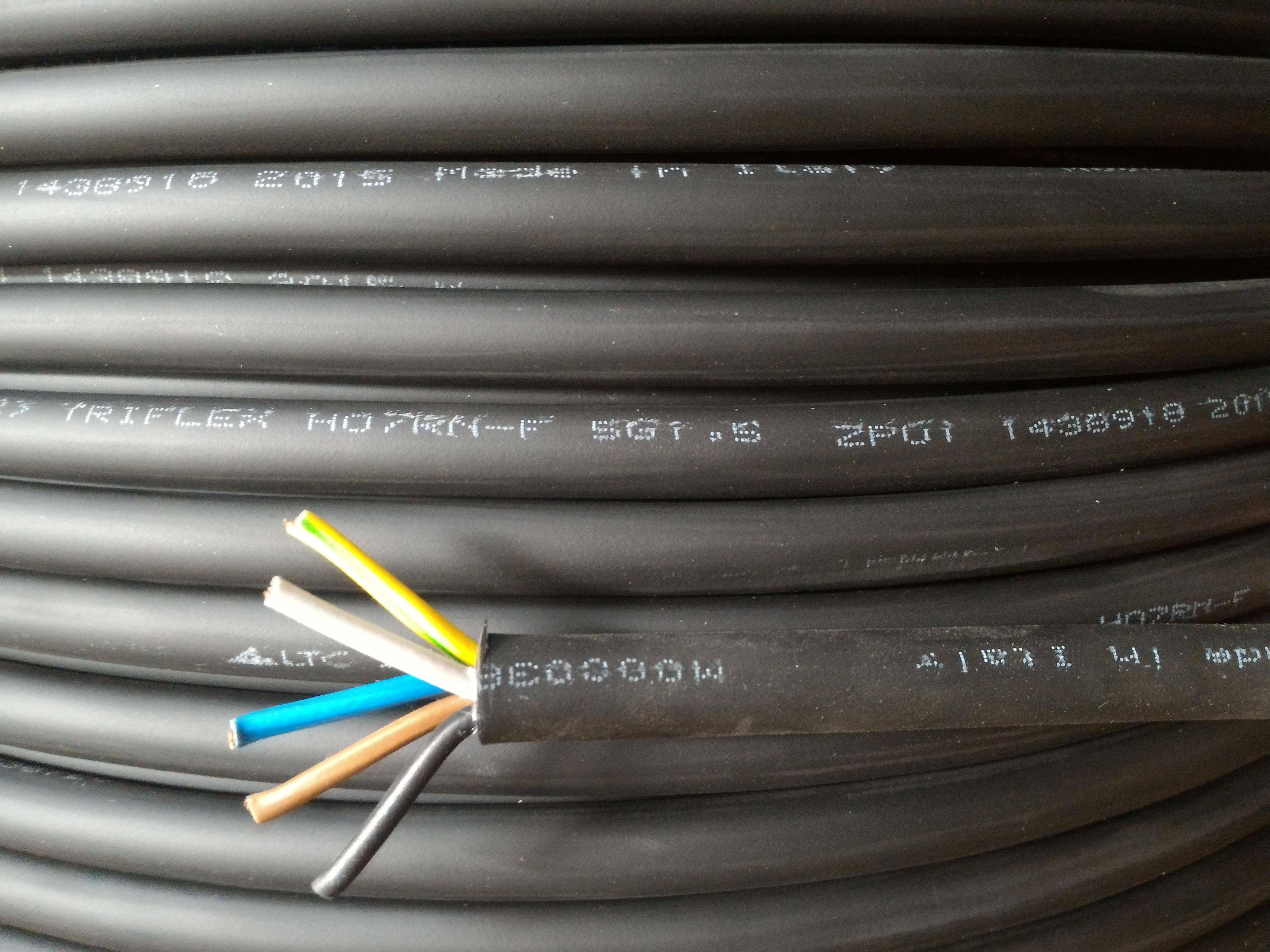 cavi cavi al metro cavo neoprene multipolare h07rn-f 5 conduttori da 1,5mmq con giallo verde h07rnf-5gx1,5