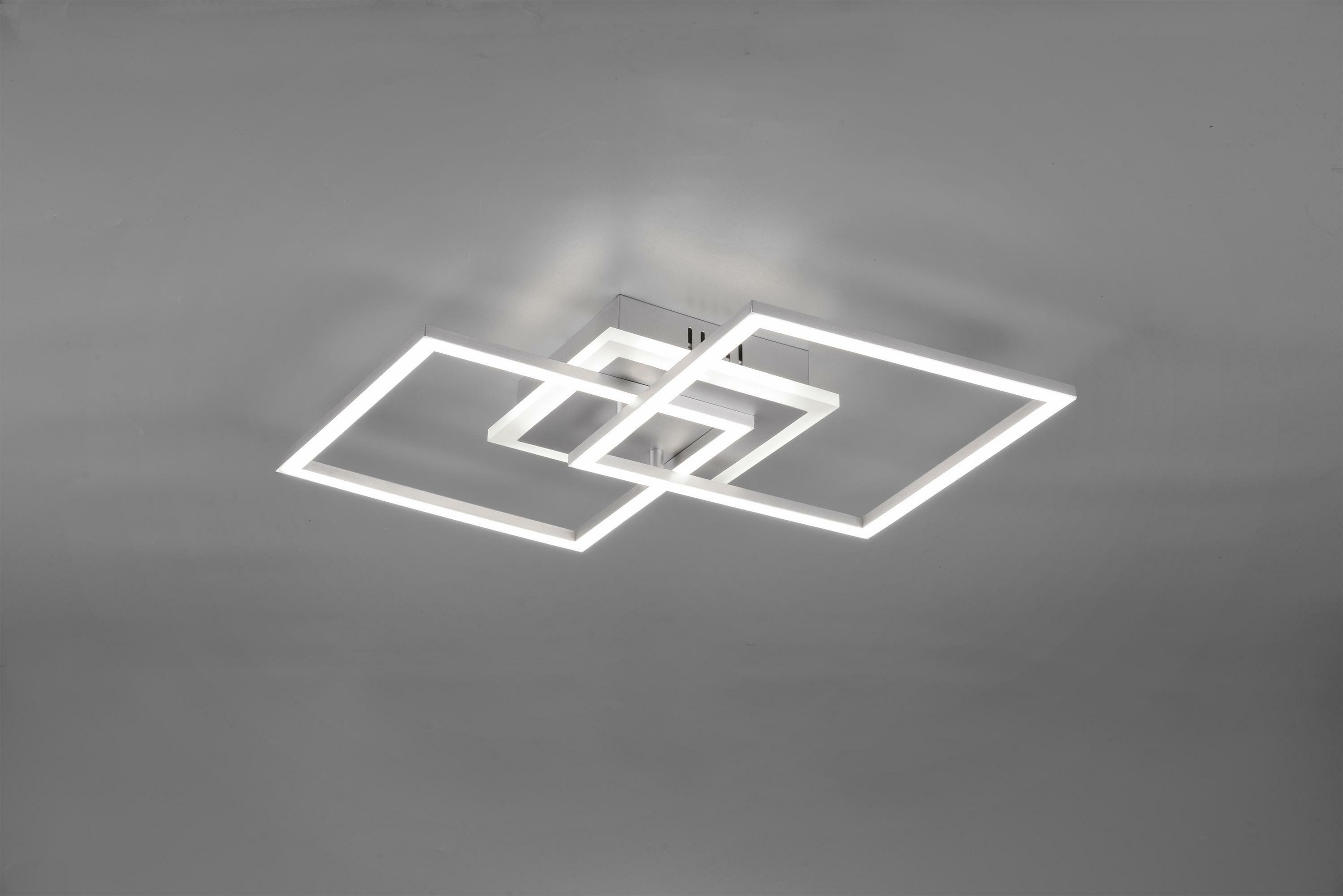 trio lighting venida plafoniera led doppio quadrato alluminio con luce centrale regolazione intensita' interruttore l.58cm r62793187