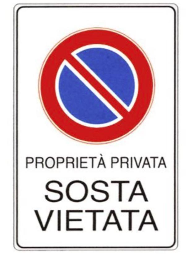 Cartello in alluminio Cartelli segnalatori testo 'Proprietu00e0 privata sosta vietata' - 56-25-X 01
