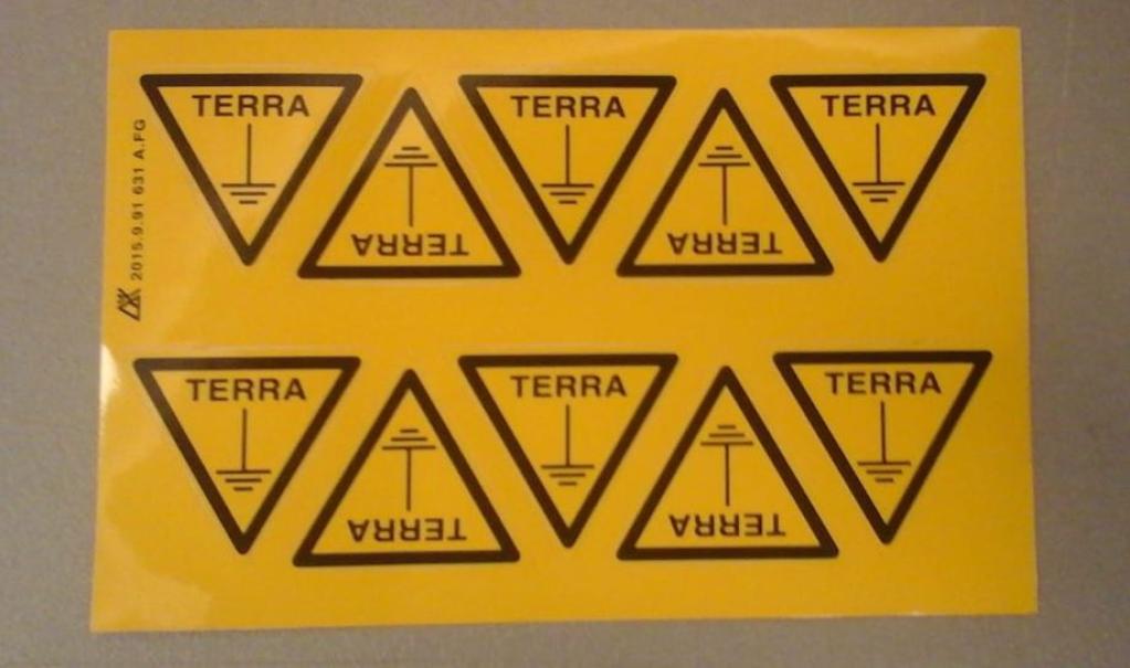 10 Etichette adesive Cartelli segnalatori simbolo Terra - 91631-A 01