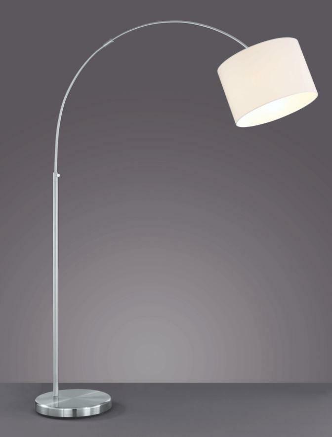 SOLA LAMPADA DA TERRA DESIGN MODERNO AD ARCO IN METALLO CROMO E PARALUME  BIANCO TRIO LIGHTING - Cristalensi Shop Online