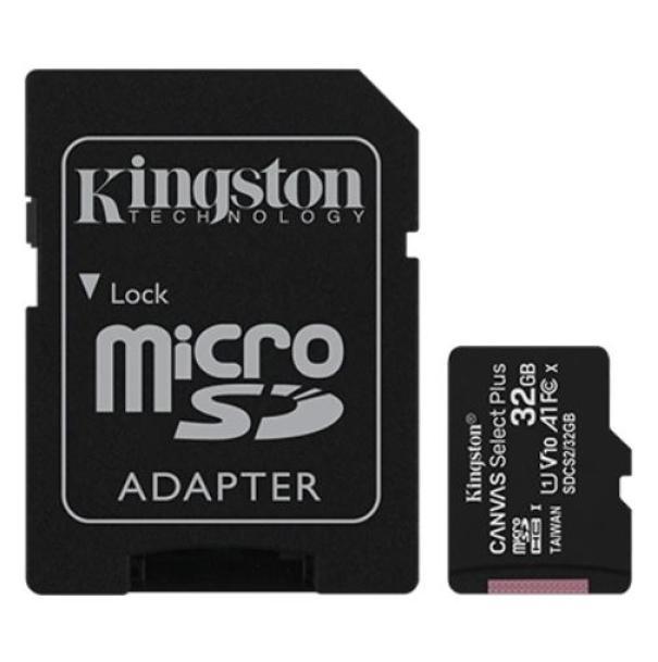 Scheda micro SD Kingston Canvas Select Plus 32GB con adattatore SD - SDCS232GB 01