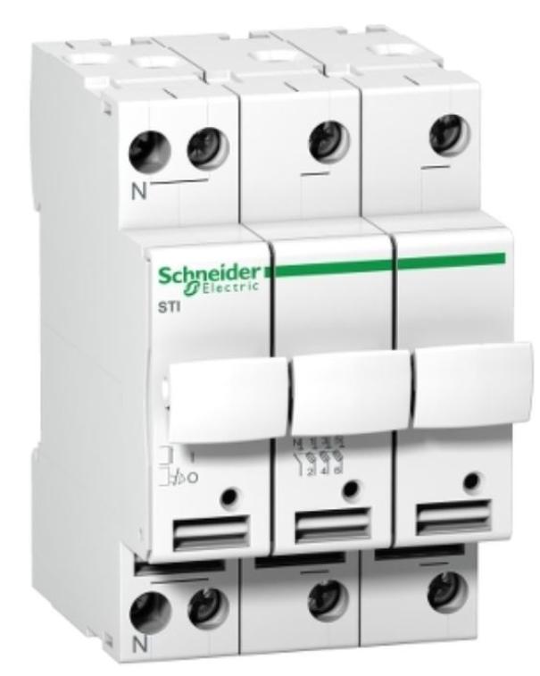 Base portafusibile Schneider Electric Acti9 STI 3P+N 10,3x38 500Vac - A9N15658 01