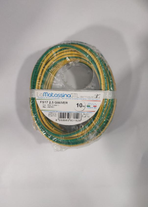 Cavo Unipolare Electraline FS17 2.5mm&sup2; Giallo/Verde - 10m, Per Installazioni Elettriche