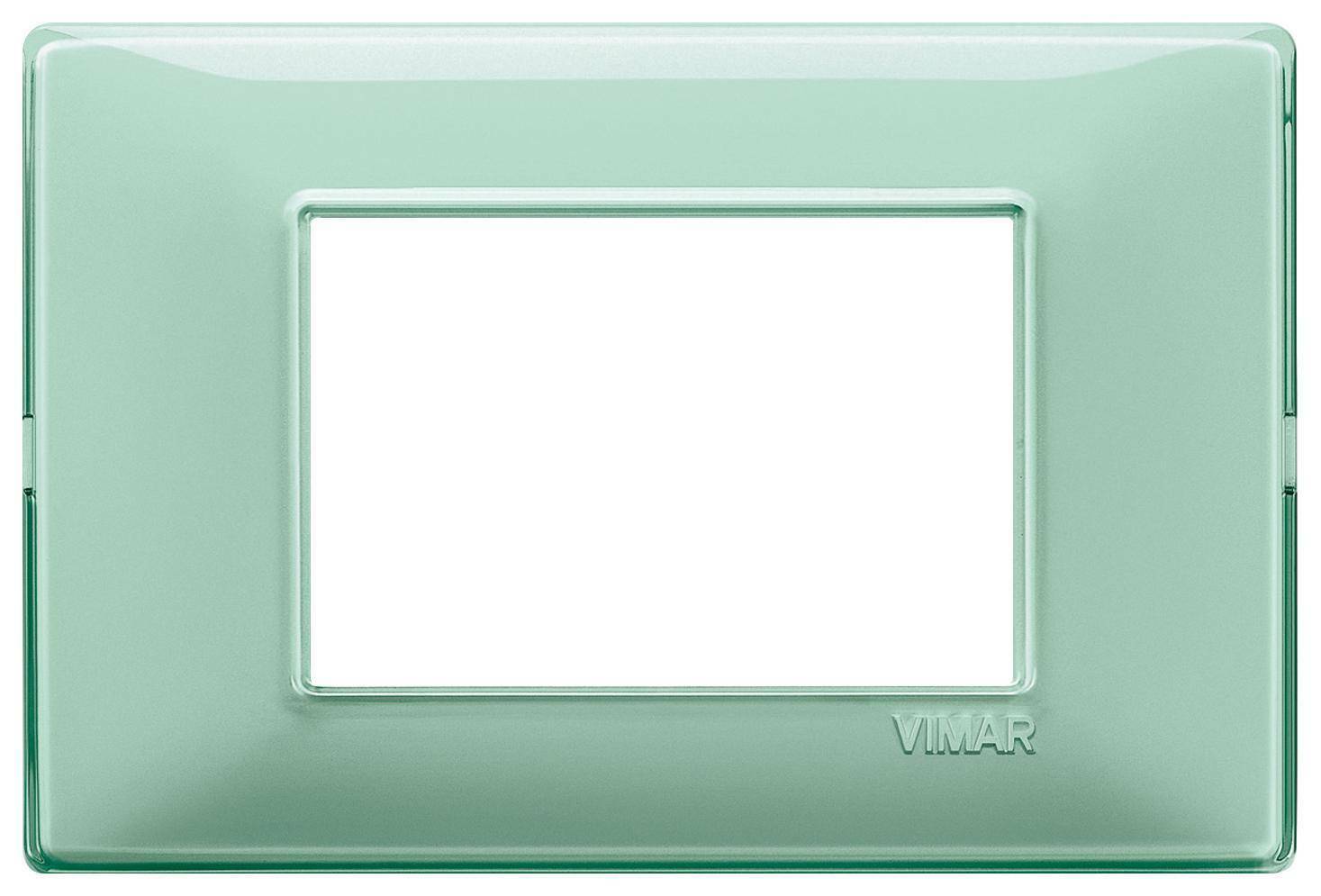 vimar vimar plana placca 3 moduli tecnopolimero colore reflex menta 14653.44