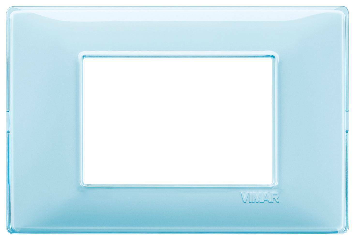 vimar vimar plana placca 3 moduli  tecnopolimero colore  reflex acqua 14653.45