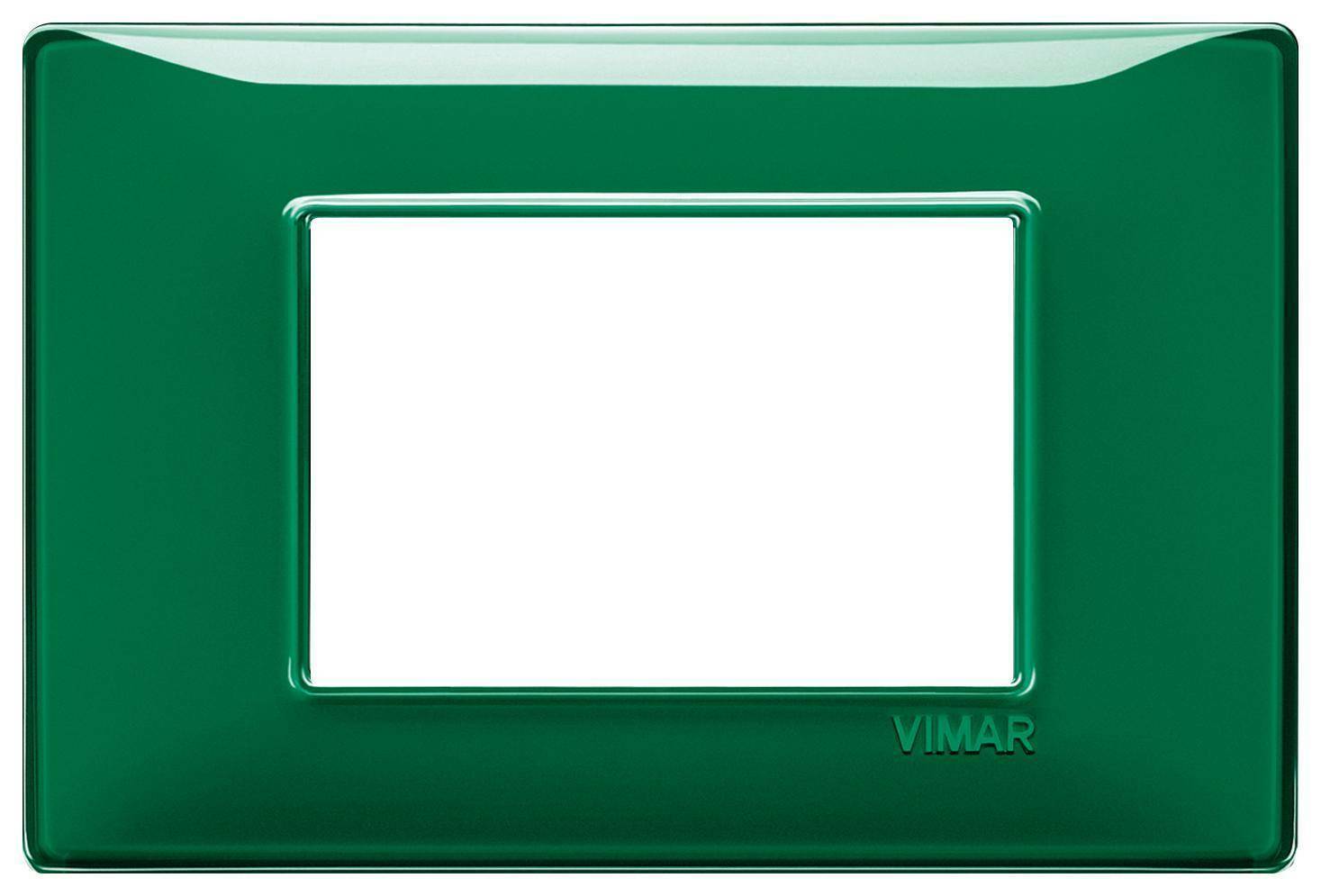 vimar vimar plana placca 3 moduli tecnopolimero colore reflex smeraldo 14653.47
