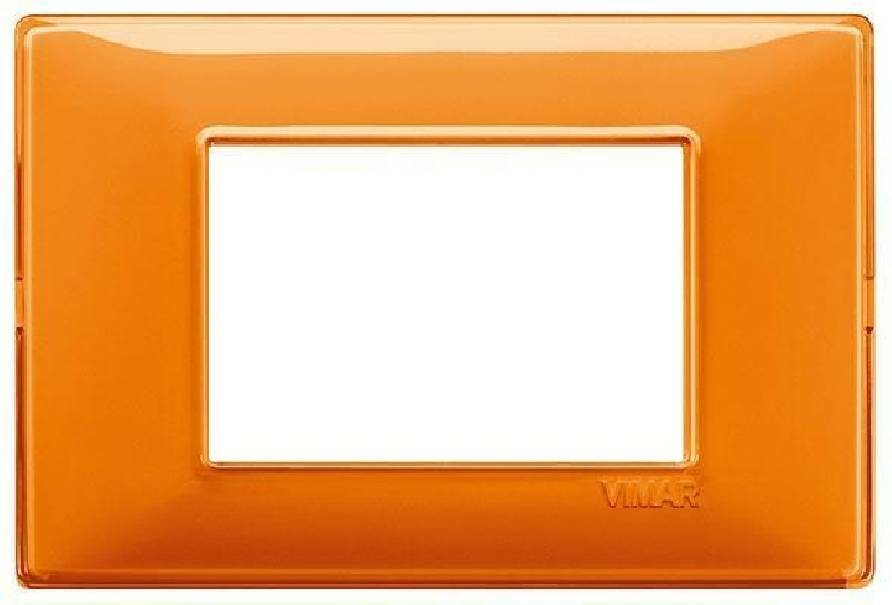 vimar vimar plana placca 3 moduli tecnopolimero colore reflex arancio 14653.48