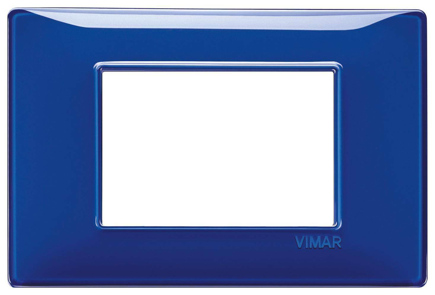 vimar vimar plana placca 3 moduli tecnopolimero colore  reflex zaffiro 14653.50