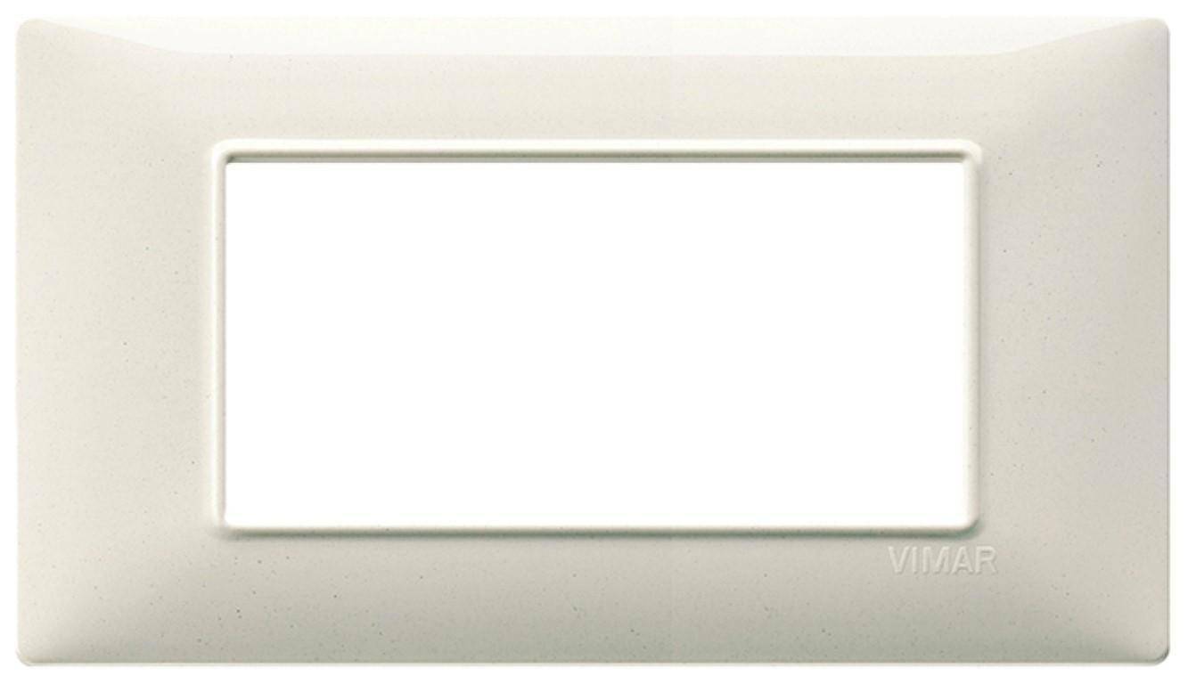 vimar vimar plana placca  4 moduli tecnopolimero colore bianco granito 14654.06