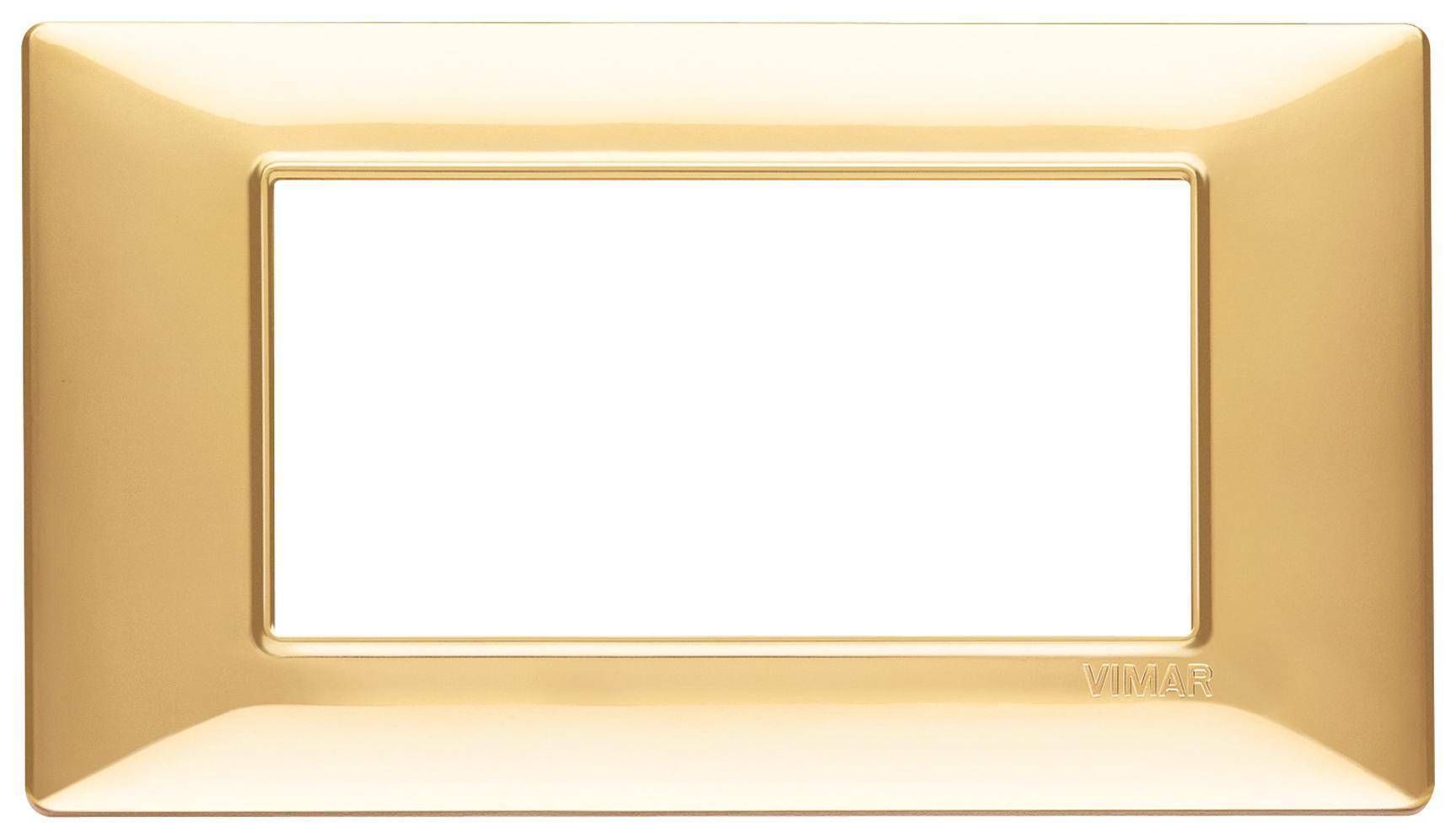 vimar vimar plana placca 4 moduli tecnopolimero colore oro lucido 14654.24