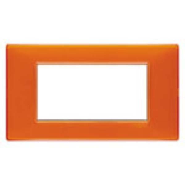 vimar vimar plana placca 4 moduli tecnopolimero colore reflex  arancio 14654.48