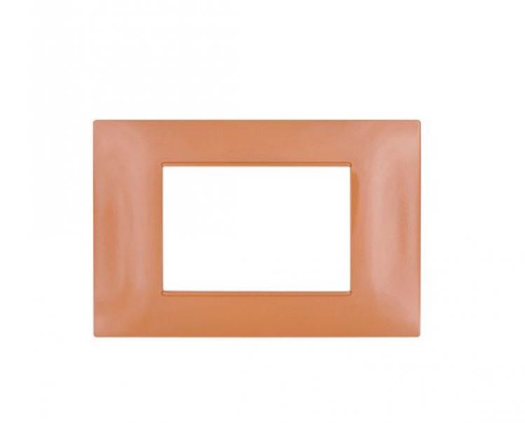 Placca tecnopolimero Gem compatibile Vimar Plana 14653.48 3 moduli arancione - 6003-16 01