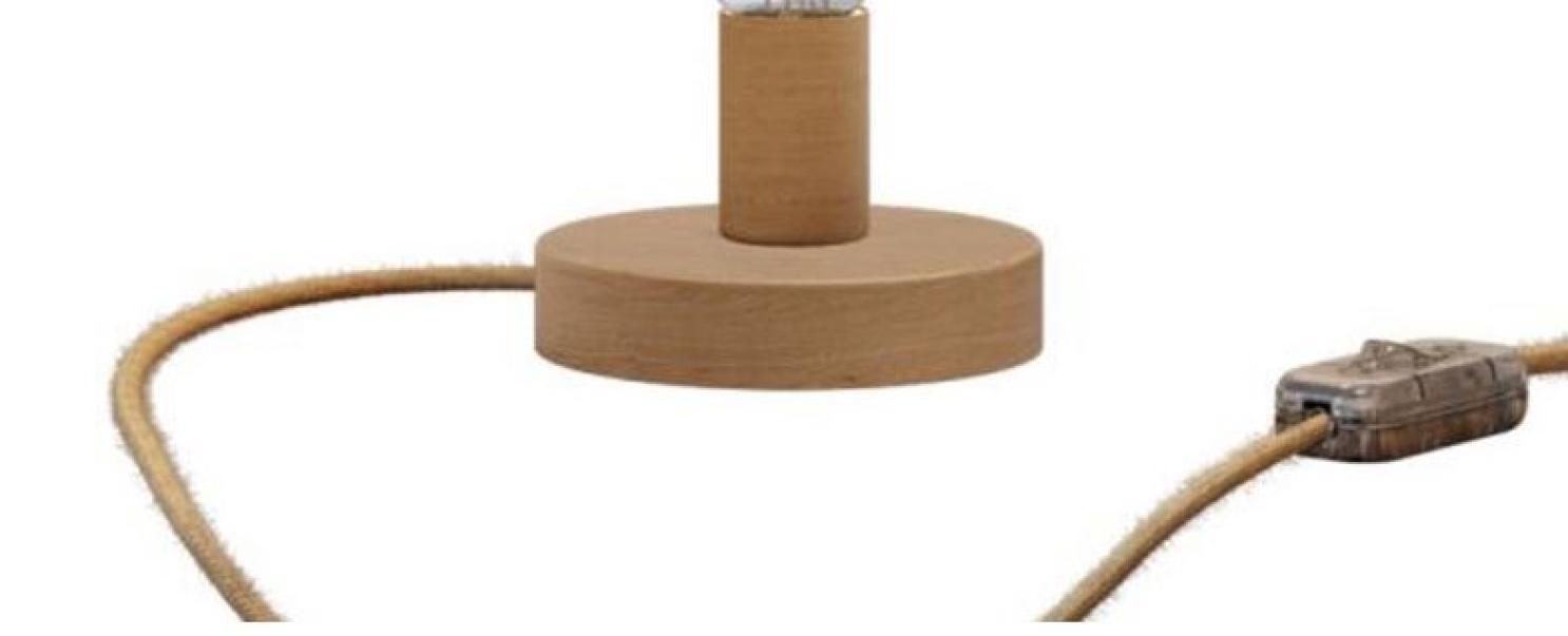 Lampada da tavolo Creative-Cables Posaluce in legno naturale - ABLB10LEUTRN06 01