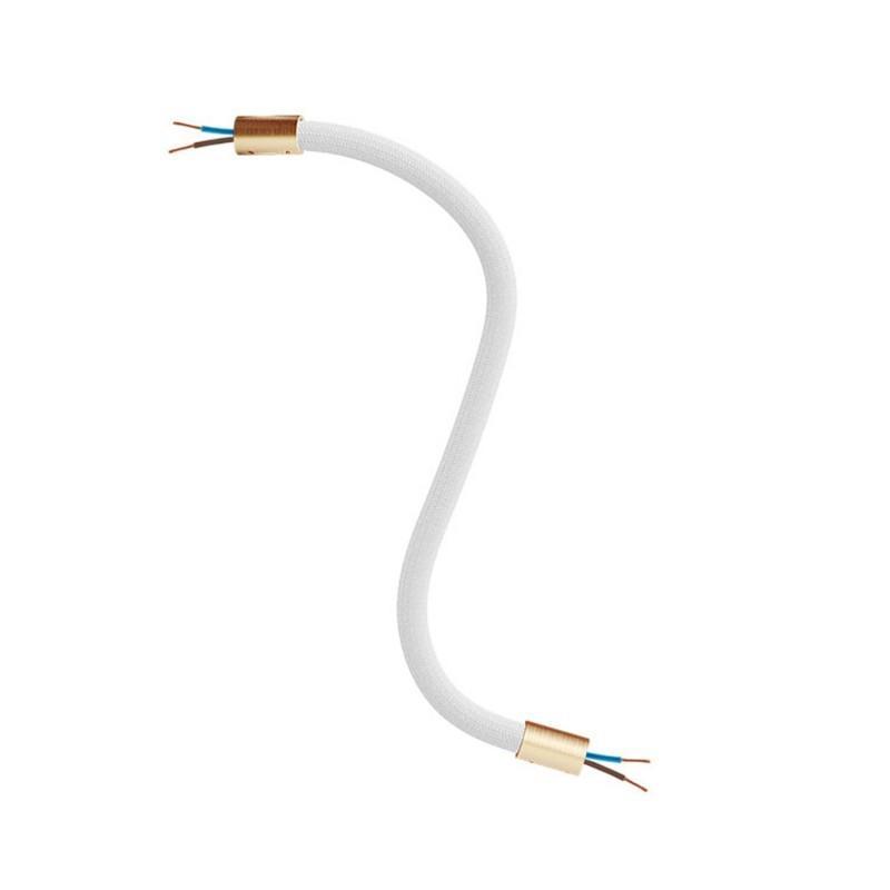 Kit tubo flessibile Creative-cables Italia in tessuto - bianco con terminali metallici KFLEX30OTSRM01 01