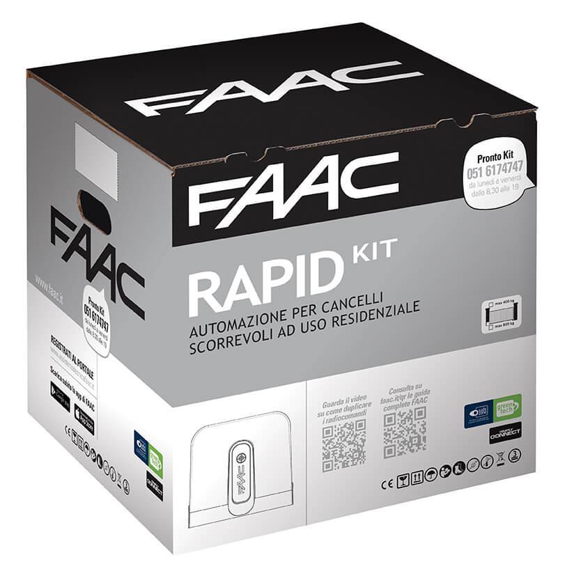 faac faac rapid kit autmazione elettromeccanica 24v safe&green fino a 400kg 1059995