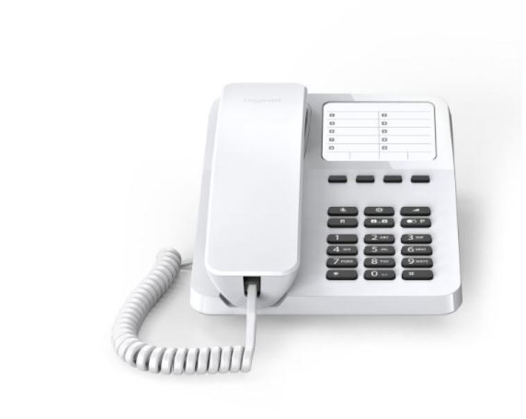 Telefono a filo Gigaset da tavolo con 4 tasti di chiamata rapida bianco - DESK400WHITE 01