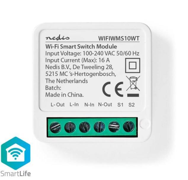 Interruttore di accensione Nedis SmartLife WiFi 3680W 16A - WIFIWMS10WT 01