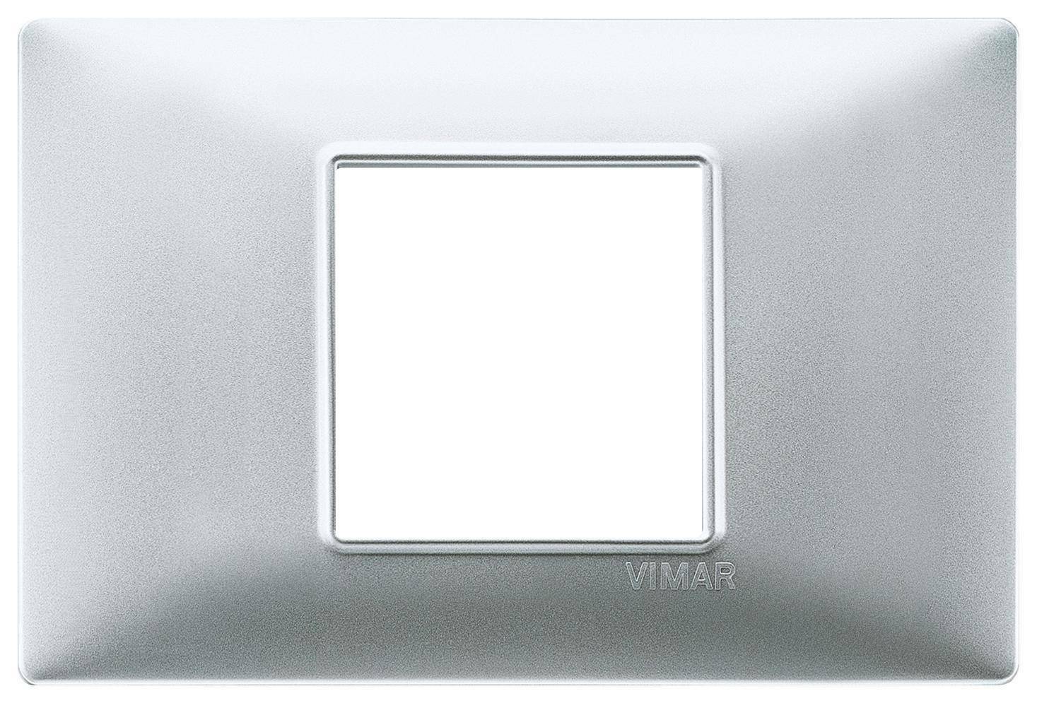 VIMAR VIMAR PLANA PLACCA 2 MODULI CENTRALI TECNOPOLIMERO COLORE ARGENTO  OPACO 14652.20