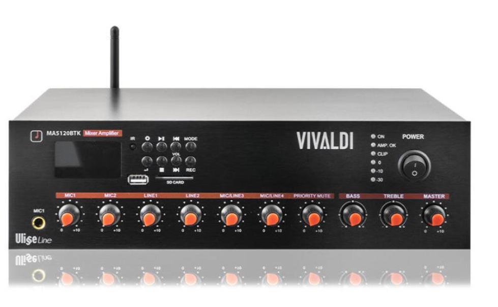Amplificatore Vivaldi Ulisse 120W 100V con player - MA5120BTK 01