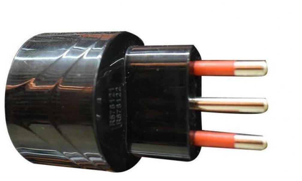 Adattatore schuko Rosi materiale elettrico 2P+T nero - RS7700N 01