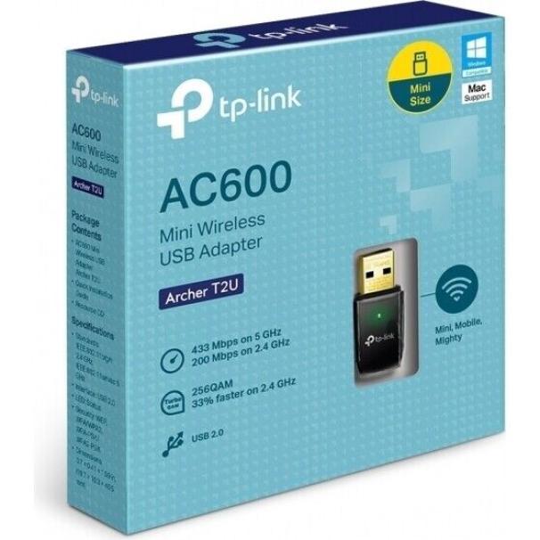Adattatore USB Tp-link wireless dual band AC600 fino a 150 Mbps in 2.4Ghz - ARCHERT2U ufeff 01