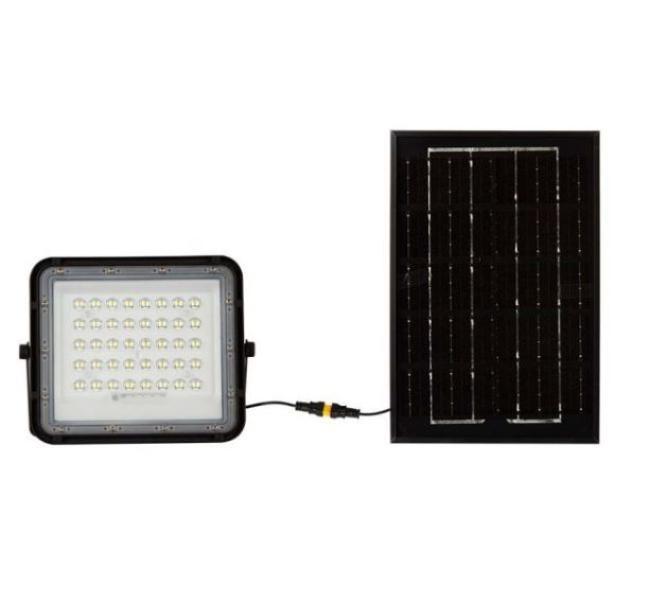 Kit pannello solare con proiettore V-tac  luce naturale  4000K 3metri di cavo batteria sostituibile - 7822 VT-40W 01