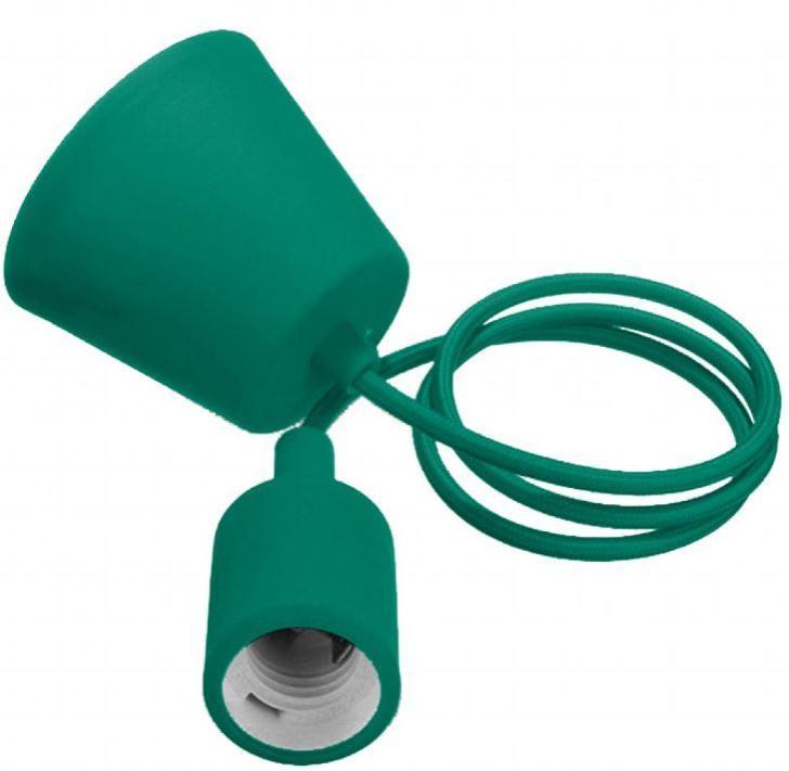v-tac v-tac lampada a sospensione silicone attacco e27 colore verde 3486