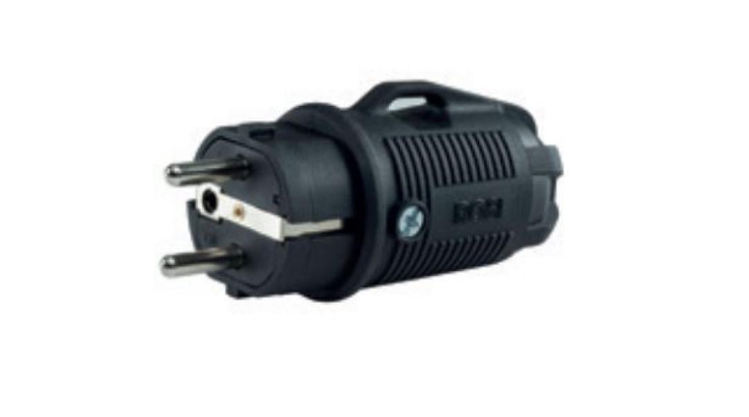 Spina mobile Rosi in gomma 2P+T 16A IP54 nero -  80410 01