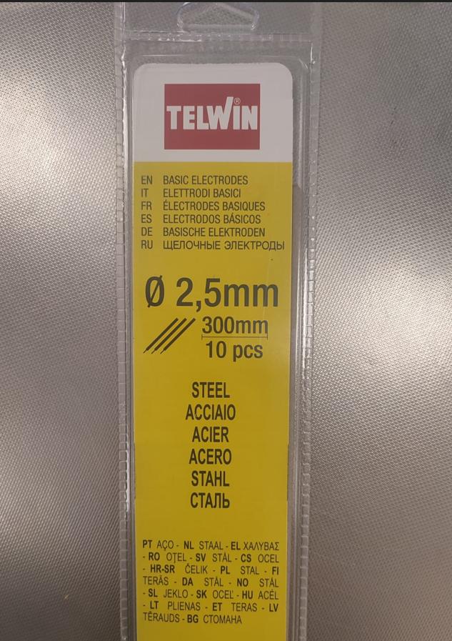 Elettrodi basici Telwin 2,5mm 8 pezzi - 802621 01