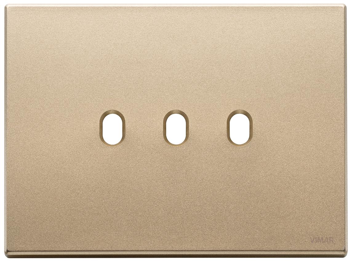 PLACCA 3 POSTI ORO SATINATO SERIE ONDA AQUA ARC MARLANVIL 7843.TG.OS - Foto 5