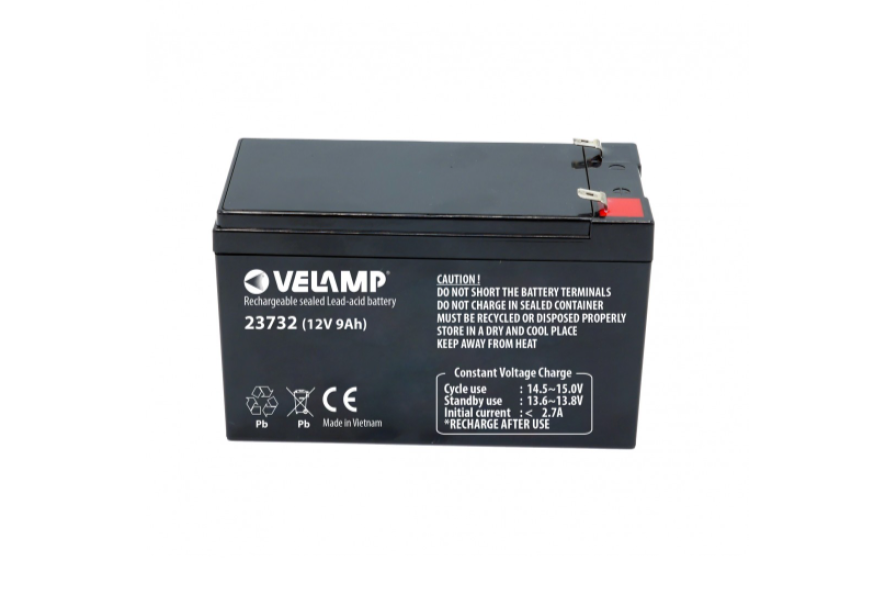 Batteria ricaricabile al piombo Velamp 9Ah 12V nero - 23732 01