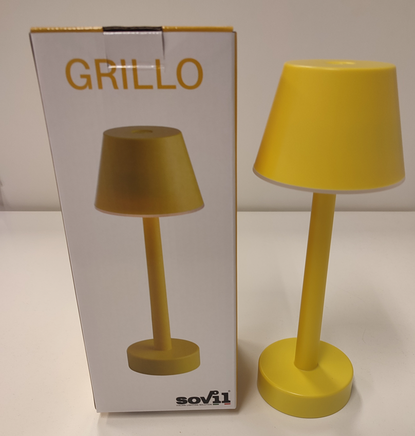 Lampada da tavolo led ricaricabile Sovil Grillo 3W 3000K giallo - 97901/01 01