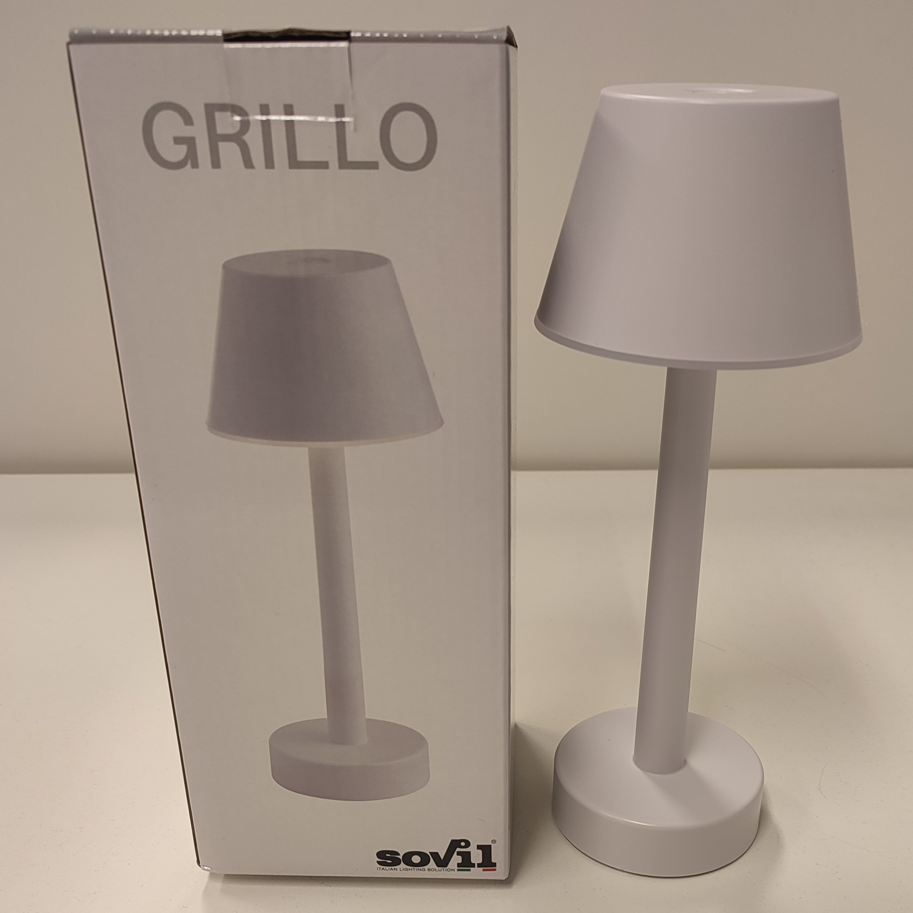 Lampada da tavolo led ricaricabile Sovil Grillo 3W 3000K bianco - 97901/02 01