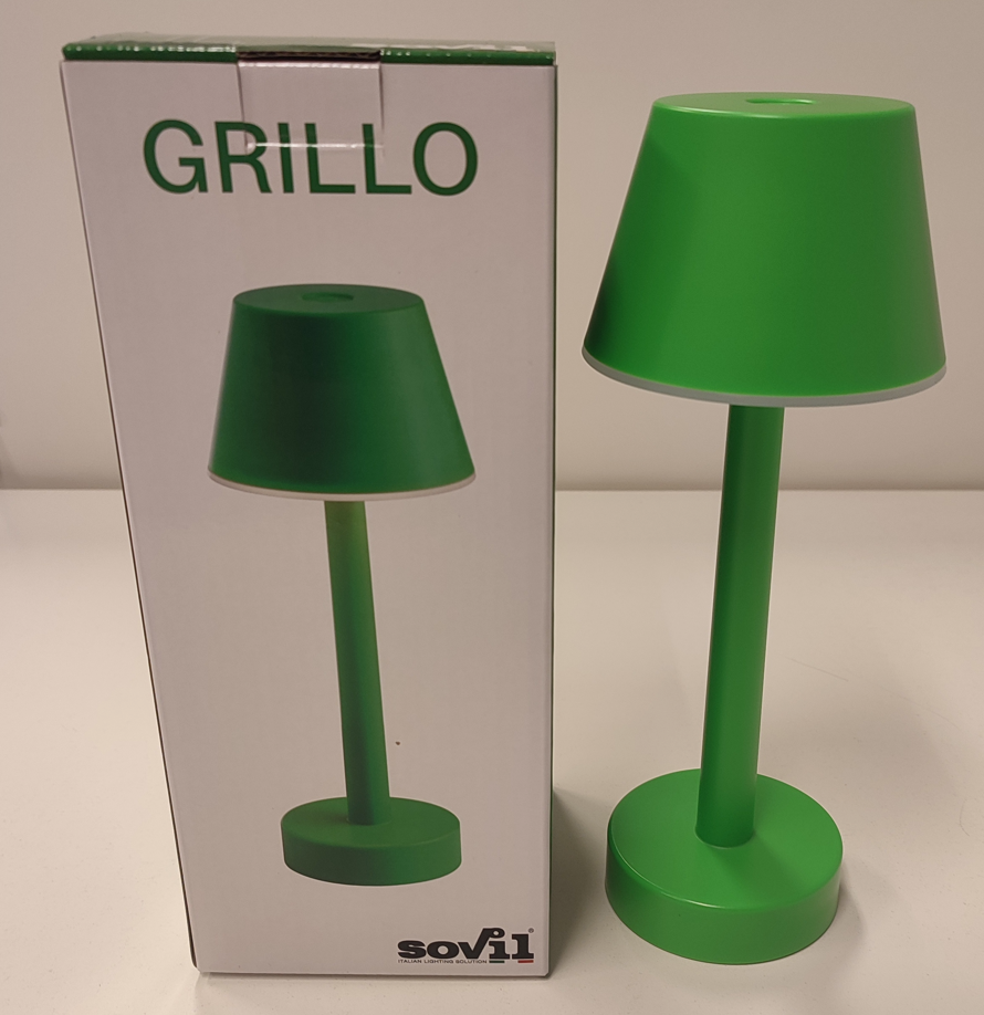 Lampada da tavolo led ricaricabile Sovil Grillo 3W 3000K verde - 97901/04 01