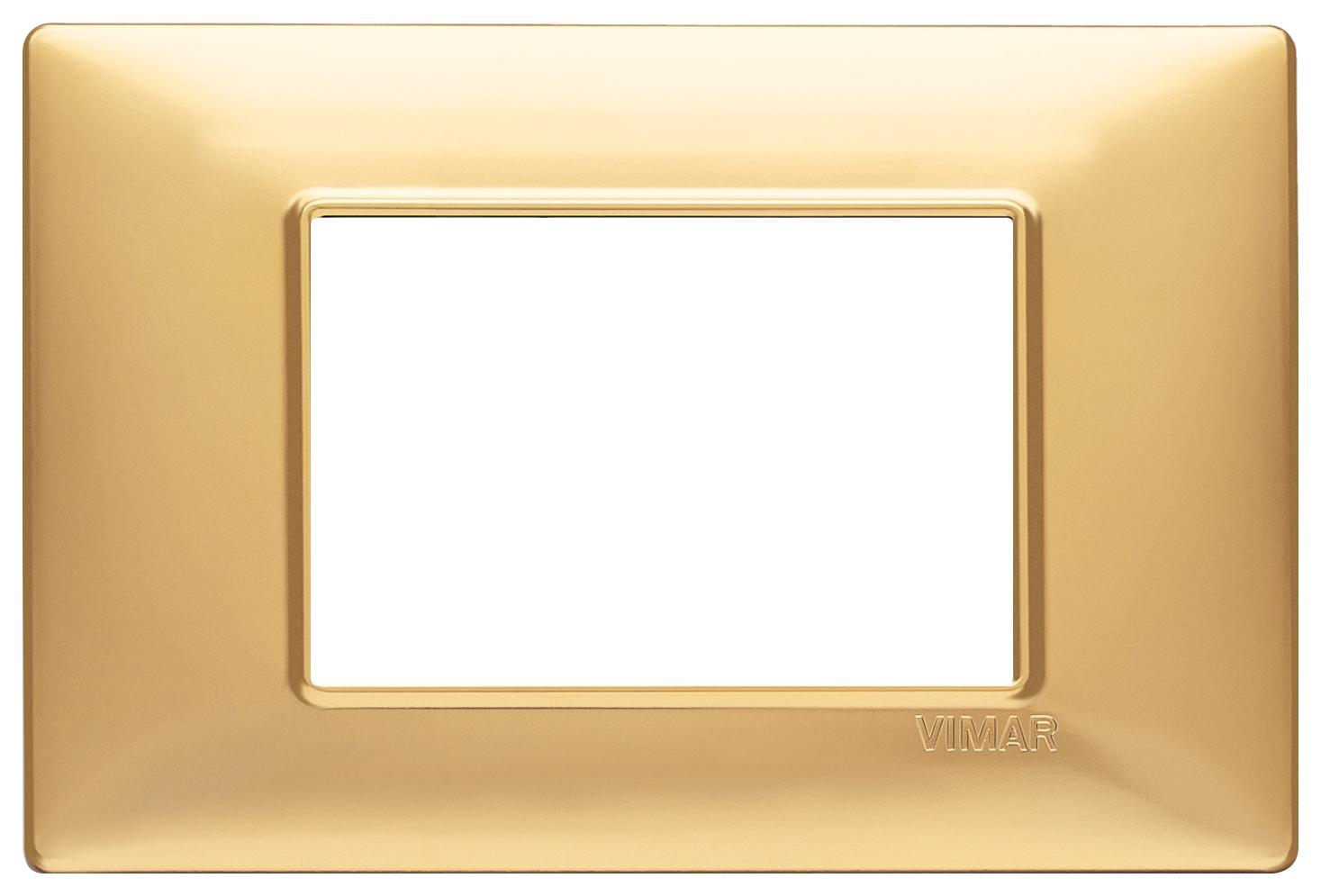vimar vimar plana placca 3 moduli tecnopolimero colore oro opaco 14653.25